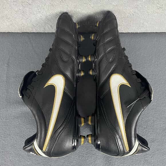 Nike Tiempo Legend III Soccer Shoes Mens Size 8 Black White Gold Firm Ground - Picture 10 of 14